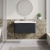 Nuie Lunar Wall Hung 1-Drawer Vanity Unit with Polymarble Basin 800mm Wide - Satin Anthracite | Thumbnail Image