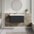 Nuie Lunar Wall Hung 1-Drawer Vanity Unit with Ceramic Basin 800mm Wide - Satin Anthracite | Thumbnail Image