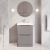 Nuie Lunar Floor Standing 2-Drawer Vanity Unit with Ceramic Basin 600mm Wide - Satin Grey | Thumbnail Image