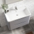 Nuie Lunar Wall Hung 2-Drawer Vanity Unit with Polymarble Basin 800mm Wide - Satin Grey | Thumbnail Image