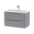 Nuie Lunar Wall Hung 2-Drawer Vanity Unit with Polymarble Basin 800mm Wide - Satin Grey