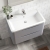 Nuie Lunar Wall Hung 2-Drawer Vanity Unit with Ceramic Basin 800mm Wide - Satin Grey | Thumbnail Image