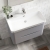 Nuie Lunar Wall Hung 2-Drawer Vanity Unit with 1TH Thin-Edged Basin 800mm Wide - Satin Grey | Thumbnail Image
