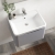 Nuie Lunar Wall Hung 1-Drawer Vanity Unit with Polymarble Basin 600mm Wide - Satin Grey | Thumbnail Image