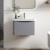 Nuie Lunar Wall Hung 1-Drawer Vanity Unit with Polymarble Basin 600mm Wide - Satin Grey | Thumbnail Image