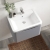 Nuie Lunar Wall Hung 1-Drawer Vanity Unit with Ceramic Basin 600mm Wide - Satin Grey | Thumbnail Image