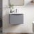 Nuie Lunar Wall Hung 1-Drawer Vanity Unit with Ceramic Basin 600mm Wide - Satin Grey | Thumbnail Image