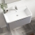 Nuie Lunar Wall Hung 1-Drawer Vanity Unit with Polymarble Basin 800mm Wide - Satin Grey | Thumbnail Image