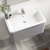 Nuie Lunar Wall Hung 1-Drawer Vanity Unit with Ceramic Basin 800mm Wide - Satin Grey | Thumbnail Image