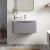 Nuie Lunar Wall Hung 1-Drawer Vanity Unit with Ceramic Basin 800mm Wide - Satin Grey | Thumbnail Image
