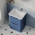Nuie Lunar Floor Standing 2-Drawer Vanity Unit with Ceramic Basin 600mm Wide - Satin Blue | Thumbnail Image
