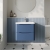 Nuie Lunar Wall Hung 2-Drawer Vanity Unit with Polymarble Basin 600mm Wide - Satin Blue | Thumbnail Image