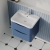 Nuie Lunar Wall Hung 2-Drawer Vanity Unit with Polymarble Basin 600mm Wide - Satin Blue | Thumbnail Image