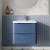 Nuie Lunar Wall Hung 2-Drawer Vanity Unit with Polymarble Basin 600mm Wide - Satin Blue | Thumbnail Image