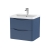 Nuie Lunar Wall Hung 2-Drawer Vanity Unit with Polymarble Basin 600mm Wide - Satin Blue