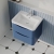 Nuie Lunar Wall Hung 2-Drawer Vanity Unit with Ceramic Basin 600mm Wide - Satin Blue | Thumbnail Image