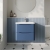 Nuie Lunar Wall Hung 2-Drawer Vanity Unit with Ceramic Basin 600mm Wide - Satin Blue | Thumbnail Image