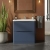 Nuie Lunar Floor Standing 2-Drawer Vanity Unit with Polymarble Basin 800mm Wide - Satin Blue