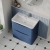 Nuie Lunar Floor Standing 2-Drawer Vanity Unit with Polymarble Basin 800mm Wide - Satin Blue | Thumbnail Image
