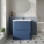 Nuie Lunar Floor Standing 2-Drawer Vanity Unit with Polymarble Basin 800mm Wide - Satin Blue | Thumbnail Image