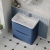 Nuie Lunar Floor Standing 2-Drawer Vanity Unit with Ceramic Basin 800mm Wide - Satin Blue | Thumbnail Image