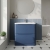 Nuie Lunar Floor Standing 2-Drawer Vanity Unit with Ceramic Basin 800mm Wide - Satin Blue | Thumbnail Image