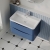 Nuie Lunar Wall Hung 2-Drawer Vanity Unit with Polymarble Basin 800mm Wide - Satin Blue | Thumbnail Image