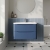Nuie Lunar Wall Hung 2-Drawer Vanity Unit with Polymarble Basin 800mm Wide - Satin Blue | Thumbnail Image