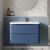 Nuie Lunar Wall Hung 2-Drawer Vanity Unit with Polymarble Basin 800mm Wide - Satin Blue | Thumbnail Image
