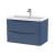 Nuie Lunar Wall Hung 2-Drawer Vanity Unit with Polymarble Basin 800mm Wide - Satin Blue