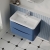 Nuie Lunar Wall Hung 2-Drawer Vanity Unit with Ceramic Basin 800mm Wide - Satin Blue | Thumbnail Image