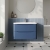 Nuie Lunar Wall Hung 2-Drawer Vanity Unit with Ceramic Basin 800mm Wide - Satin Blue | Thumbnail Image