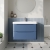 Nuie Lunar Wall Hung 2-Drawer Vanity Unit with 1TH Thin-Edged Basin 800mm Wide - Satin Blue | Thumbnail Image