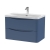 Nuie Lunar Wall Hung 2-Drawer Vanity Unit with 1TH Thin-Edged Basin 800mm Wide - Satin Blue | Thumbnail Image