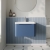 Nuie Lunar Wall Hung 1-Drawer Vanity Unit with Polymarble Basin 600mm Wide - Satin Blue | Thumbnail Image