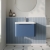 Nuie Lunar Wall Hung 1-Drawer Vanity Unit with Ceramic Basin 600mm Wide - Satin Blue | Thumbnail Image