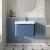 Nuie Lunar Wall Hung 1-Drawer Vanity Unit with 1TH Thin-Edged Basin 600mm Wide - Satin Blue | Thumbnail Image