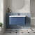 Nuie Lunar Wall Hung 1-Drawer Vanity Unit with Polymarble Basin 800mm Wide - Satin Blue | Thumbnail Image