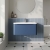 Nuie Lunar Wall Hung 1-Drawer Vanity Unit with Ceramic Basin 800mm Wide - Satin Blue | Thumbnail Image