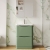 Nuie Lunar Floor Standing 2-Drawer Vanity Unit with Polymarble Basin 600mm Wide - Satin Green | Thumbnail Image