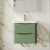 Nuie Lunar Wall Hung 2-Drawer Vanity Unit with Polymarble Basin 600mm Wide - Satin Green | Thumbnail Image