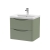 Nuie Lunar Wall Hung 2-Drawer Vanity Unit with Ceramic Basin 600mm Wide - Satin Green