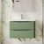 Nuie Lunar Wall Hung 2-Drawer Vanity Unit with Polymarble Basin 800mm Wide - Satin Green | Thumbnail Image