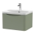 Nuie Lunar Wall Hung 1-Drawer Vanity Unit with 1TH Thin-Edged Basin 600mm Wide - Satin Green