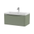 Nuie Lunar Wall Hung 1-Drawer Vanity Unit with Ceramic Basin 800mm Wide - Satin Green