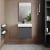 Nuie Merit Wall Hung 1-Door Vanity Unit with Slimline Basin 500mm Wide - Gloss Grey