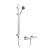 Nuie Minimalist Thermostatic Bar Shower Valve with Single Function Slider Rail Kit - Chrome