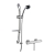 Nuie Minimalist Thermostatic Bar Shower Valve with Luxury Curved Slider Rail Kit - Chrome