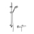 Nuie Minimalist Thermostatic Bar Shower Valve with Slim Single Function Slider Rail Kit - Chrome