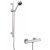 Nuie Minimalist Thermostatic Bar Shower Valve with Multi Function Slider Rail Kit - Chrome